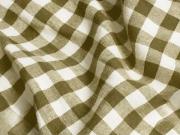 Botanical Green Gingham Linen Blend Fabric Detail