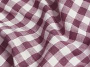 Berry Gingham Linen Blend Fabric Detail