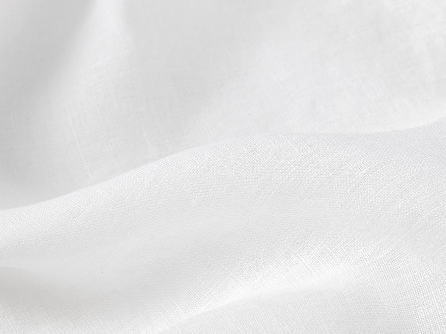 White Linen Blend Fabric Detail