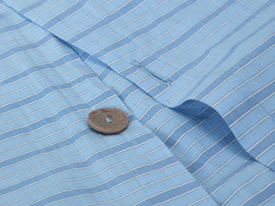 Pale Blue Favourite Shirt Cotton Duvet Button Detail