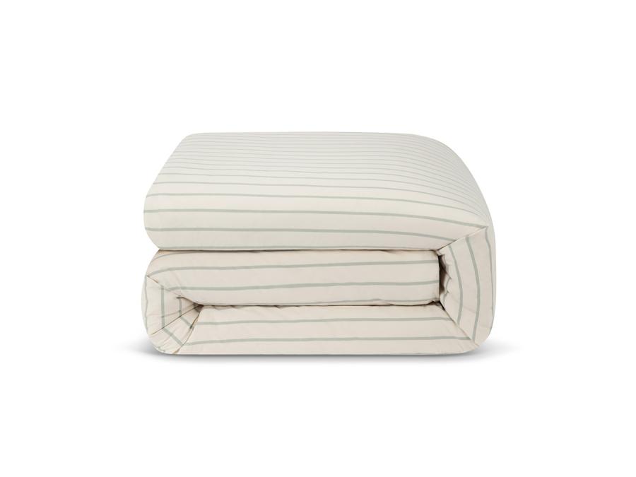 Mellow Green Slumber Stripe Cotton Duvet Cover Product View