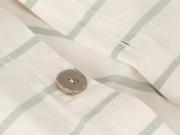 Mellow Green Slumber Stripe Cotton Duvet Button Detail