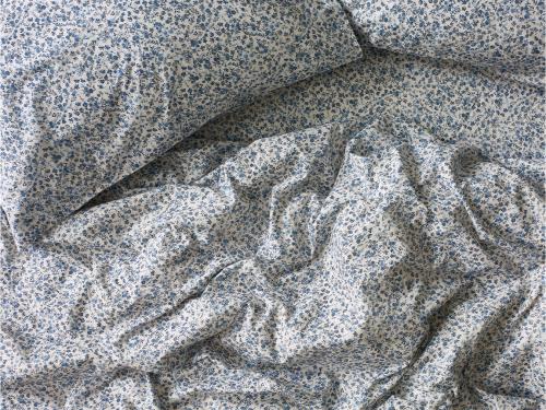 Mini Meadow Blue Cotton Overhead View