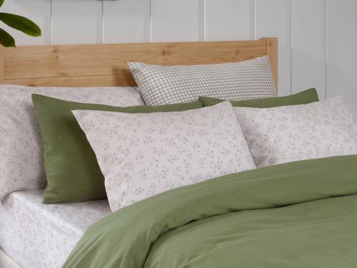 Spring Sprig Floral Cotton Pillowcases Styled Bedroom Setting