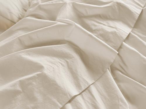 Mindful Cream Cotton Flat Sheet Detail