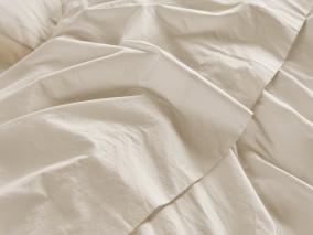 Mindful Cream Cotton Flat Sheet Detail