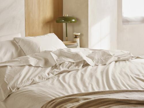 Mindful Cream Cotton Duvet Cover Styled Bedroom Setting