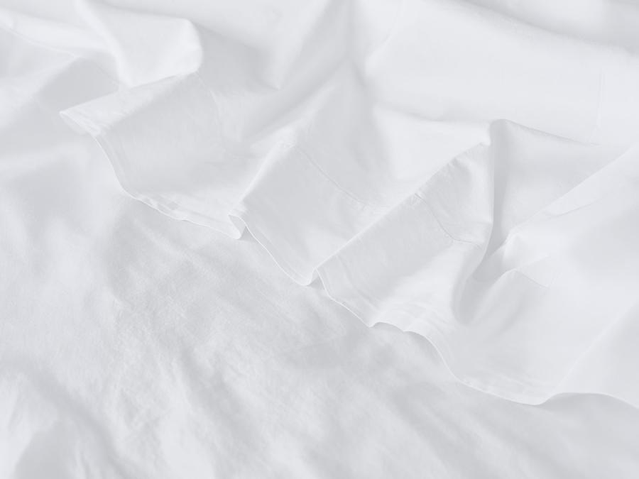 Flat Sheet White Cotton Fabric Detail