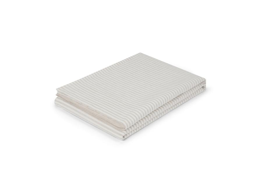 Oatmeal Stripe 100% Linen Flat Sheet Product View