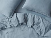Dusk Blue 100% Linen Overhead View