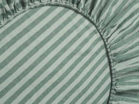 Pine Green Pembroke Stripe Linen Blend Fitted Sheet Product View