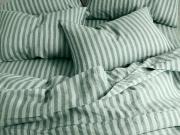 Pine Green Pembroke Stripe Linen Blend Overhead View