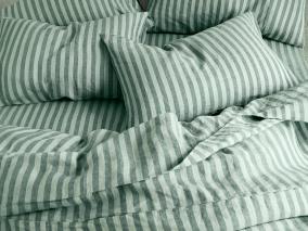 Pine Green Pembroke Stripe Linen Blend Overhead View