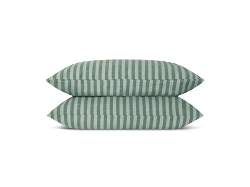 Pine Green Pembroke Stripe Linen Blend Pillowcases Product View