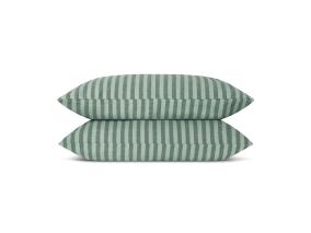 Pine Green Pembroke Stripe Linen Blend Pillowcases Product View