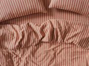 Sandstone Red Pembroke Stripe Linen Blend Overhead View