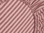 Rhubarb/Rose Pembroke Stripe Linen Blend Fitted Sheet Product View