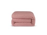 Rhubarb/Rose Pembroke Stripe Linen Blend Duvet Cover Product View