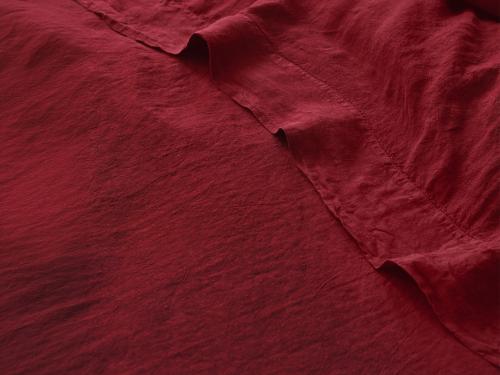 Rhubarb 100% Linen Flat Sheet Detail