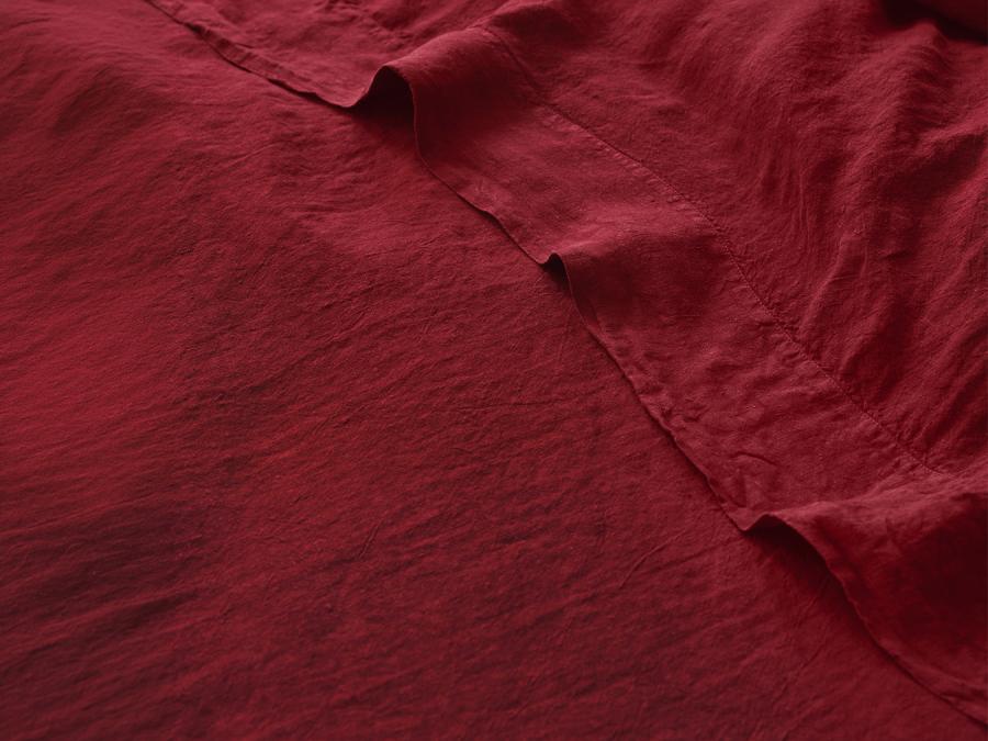 Rhubarb 100% Linen Flat Sheet Detail