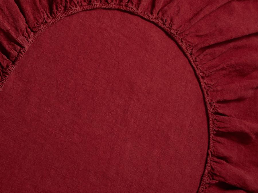 Rhubarb 100% Linen Fitted Sheet Product View