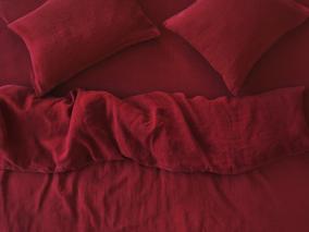 Rhubarb 100% Linen Overhead View