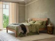 Botanical Green Gingham Linen Blend Duvet Cover Styled Bedroom Setting