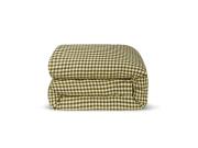 Botanical Green Gingham Linen Blend Duvet Cover Product View