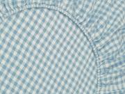 Warm Blue Gingham Linen Blend Fitted Sheet Product View