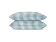 Warm Blue Gingham Linen Blend Pillowcases Product View