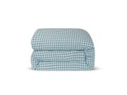 Warm Blue Gingham Linen Blend Duvet Cover Product View