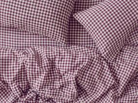 Berry Gingham Linen Blend Overhead View