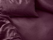 Berry Linen Blend Fitted Sheet Overhead View