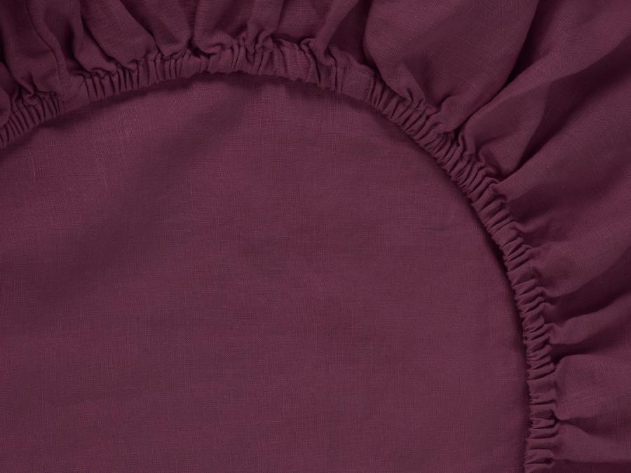 Berry Linen Blend Fitted Sheet Product View