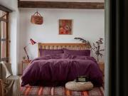 Berry Linen Blend Duvet Cover Styled Bedroom Setting
