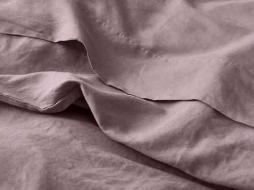 Elderberry Linen Blend Flat Sheet Detail