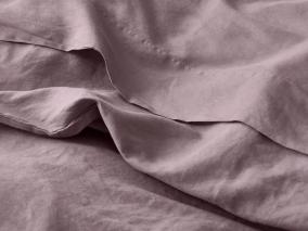 Elderberry Linen Blend Flat Sheet Detail