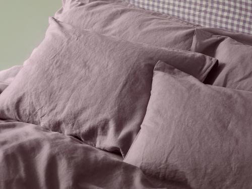 Elderberry Linen Blend Pillowcases Styled Bedroom Setting
