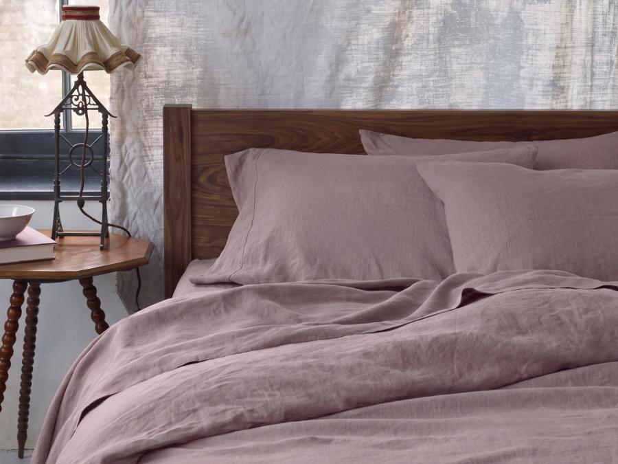 Elderberry Linen Blend Duvet Cover Styled Bedroom Setting