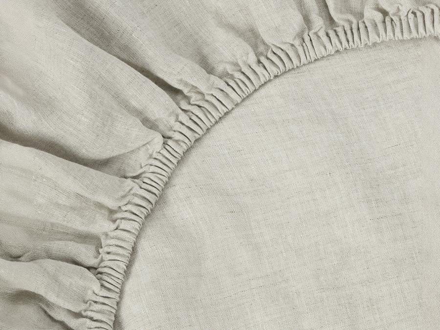 Oatmeal Linen Blend Fitted Sheet Product View