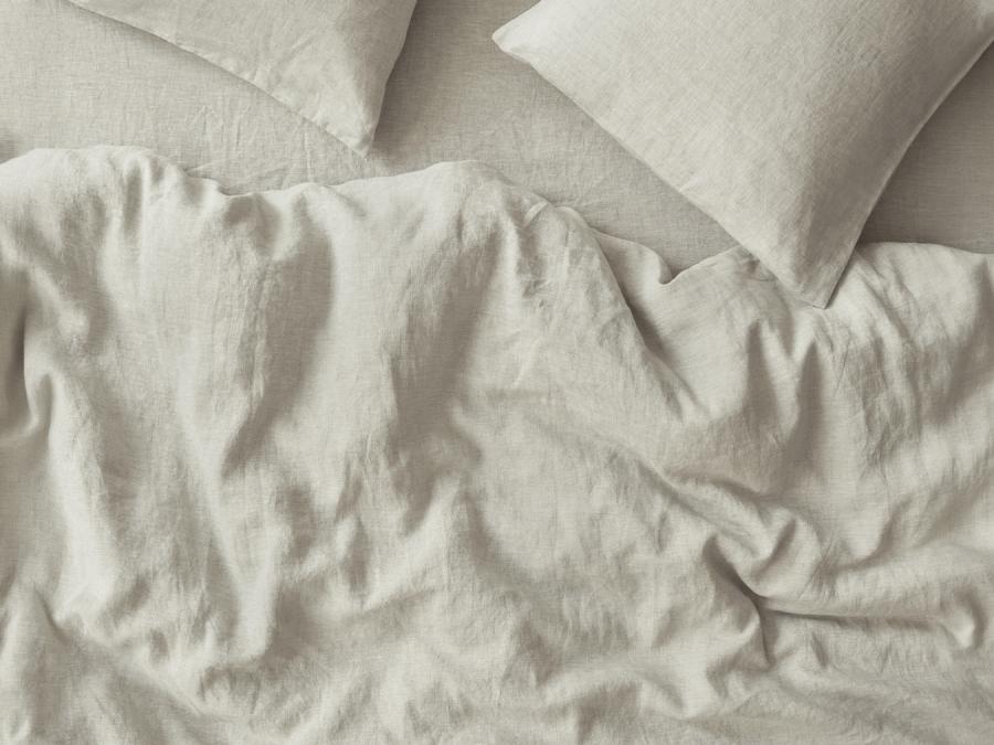 Oatmeal Linen Blend Overhead View