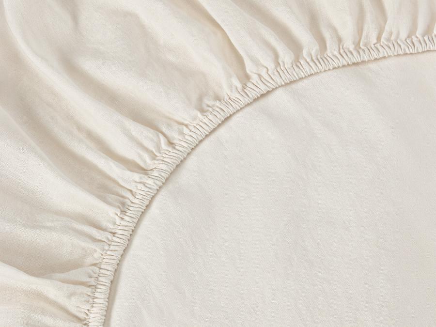 Pearl Linen Blend Fitted Sheet Product View