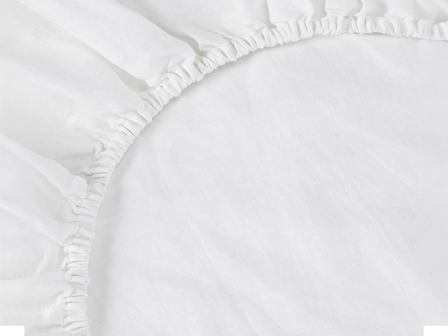 White Linen Blend Fitted Sheet Product View