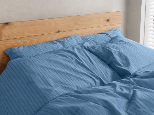 Pale Blue Favourite Shirt Cotton Pillowcases Styled Bedroom Setting