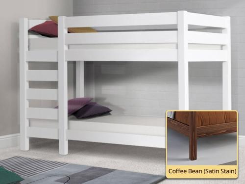 solid wood bunk bed in coffee bean finish