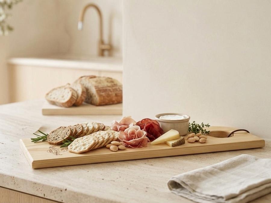 Charcuterie Board Solid Pine With Food