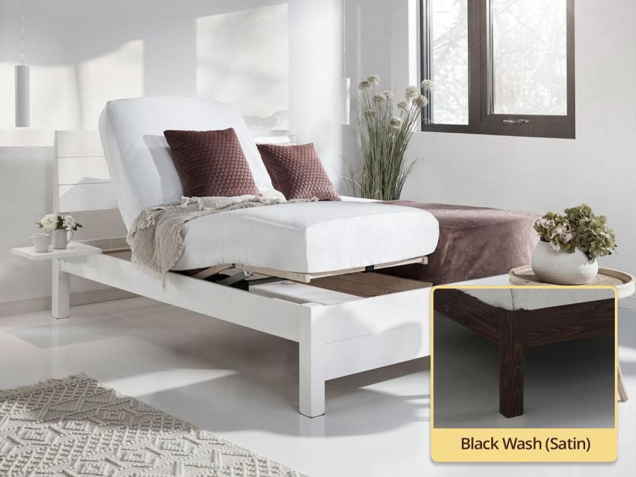 chelsea adjustable bed in black wash
