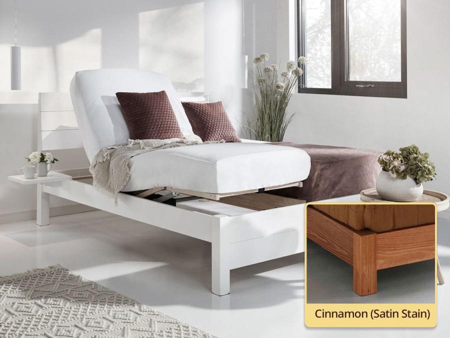 chelsea adjustable bed in cinnamon
