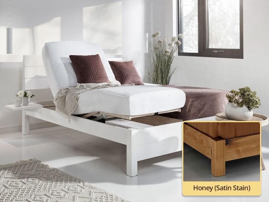 chelsea adjustable bed in honey