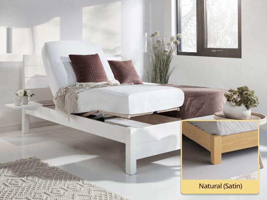 chelsea adjustable bed in untreated natural